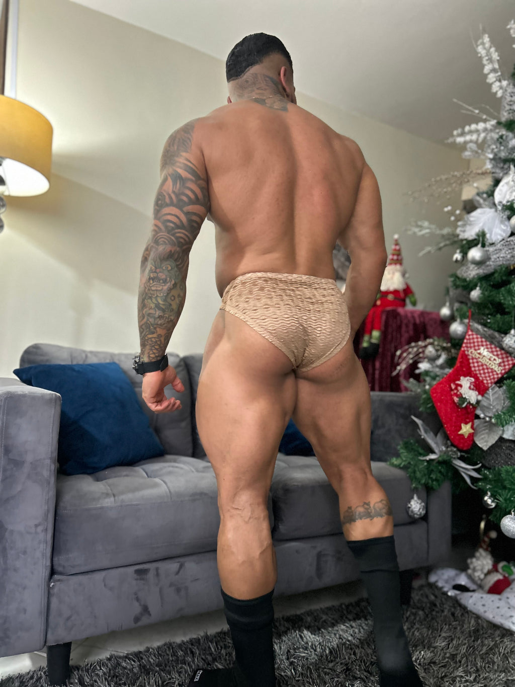 BRIEF CELESTIAL CORRUGADO DORADO